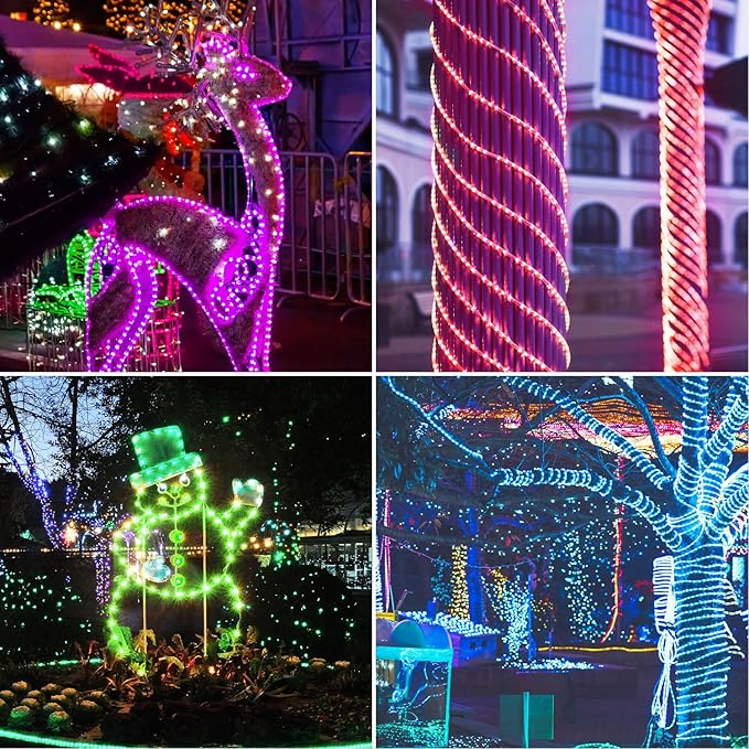 100 FT Waterproof Led Strip Lights for Outdoor Indoor, Cool White, Warm White, Blue, 16 Multiple Color Changing Led Light with Remote Control (100 feet)