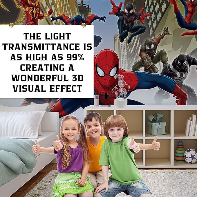 Spider Human Night Light 3D – 3D Illusion Optical Kids Night Lights for Bedroom 16 Colors with Remote 3D Illusion LED Light for Kids Spider Gifts Cute Desk Lamp Ideal Room Decor Gift