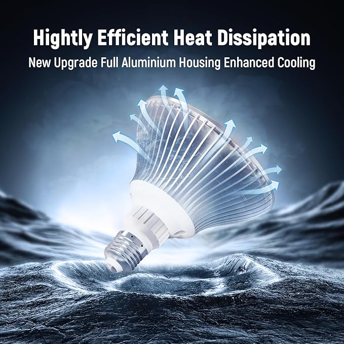 LED Pool Light for Inground Pool 120V 65W PRO, White Light 6500K with 6500lm High Brightness, Replace 300-800W Halogen Light