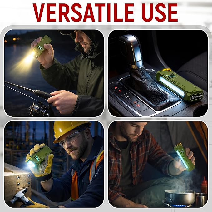 Rechargeable EDC Flashlight, 680 Lumens Waterproof Portable LED Flashlight with RGB Light, 10W USB-C Charging, Aluminum Alloy Magnetic Keychain Flashlight for Outdoor and Camping (Green)
