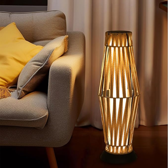 GREEN MORE Rattan Solar Patio Lights,50 Lumen Auto-On/Off Outdoor Floor Solar Lamp, IP65 Waterproof with 8H Runtime for Garden Pathways & Landscape Lighting