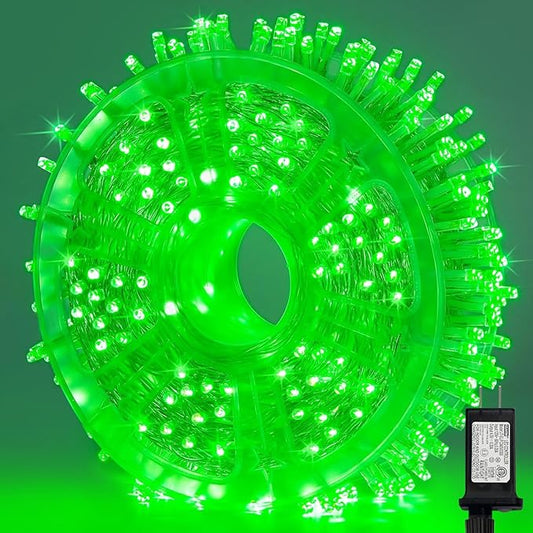 LAMPHOME 500 LED Green St Patricks Day Lights, 165FT Christmas String Lights with 16 Lighting Modes, Waterproof Connectable Mini fairy Lights, Plug in for Indoor Outdoor Xmas Party Bedroom Decorations