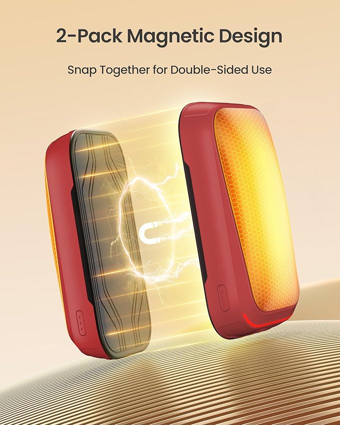 Gaiatop Electric Hand Warmers Rechargeable, Magnetic Pocket Hand Warmer 2-Pack, 3s Fast Heating, Fits in Gloves, Winter Sports Hunting Accessories, Warm Day Gifts for Men Women