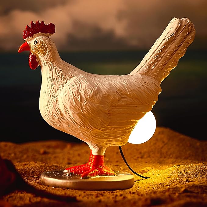 Upgraded 3D Resin Chicken Egg Night Light with USB, Lifelike LED Egg Lamp with Color Gift Box, Easter Birthday Gift for Friends