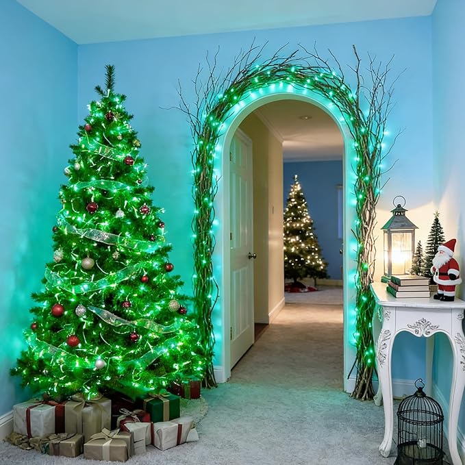 LAMPHOME 500 LED Green St Patricks Day Lights, 165FT Christmas String Lights with 16 Lighting Modes, Waterproof Connectable Mini fairy Lights, Plug in for Indoor Outdoor Xmas Party Bedroom Decorations