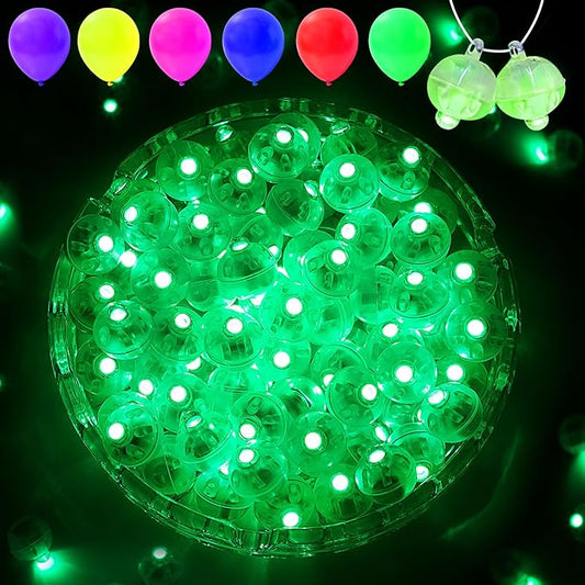 100PCs Mini Led Lights with Hook, Waterproof Round Tiny Led Light for Party Decorations Neon Party Light，Green-Blinking Lights