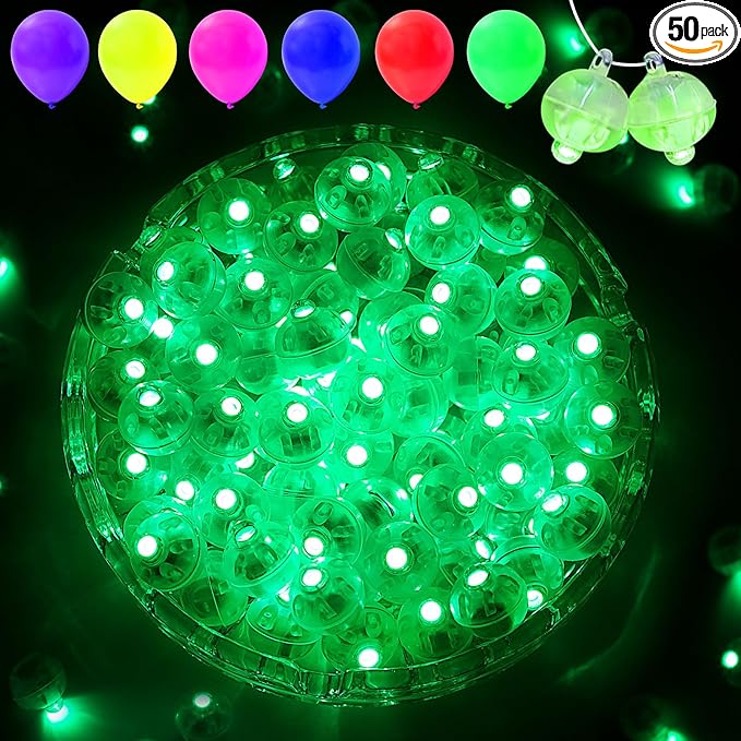 50PCs Mini Led Lights with Hook, Waterproof Round Tiny Led Light for Party Decorations Neon Light for Birthday Party and Wedding Decoration, Green