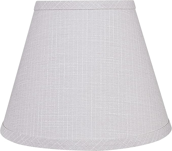 Aspen Creative 58908A, Empire Uno Lamp Shade in Light Grey, 5" Top x 9" Bottom x 7" Slant Height, Slip UNO 33mm