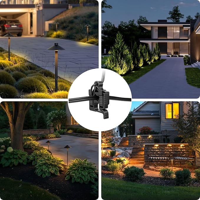 12 Pack Low Voltage Wire Connectors for Landscape Lighting, Compatible with #12/14/16/18 Gauge Underground Cable for Pathway Lights, Spotlight, In-ground Lights, Waterproof, UL Listed