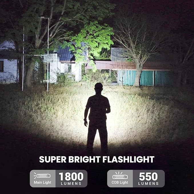 Sofirn IF24 Pro Super Bright Flashlight for Emergencies, 1800LM LED Flashlights for Camping, Rechargeable Flashlights High Lumens, Waterproof Flash Light Battery Powered, Magnetic Red Light Flashlight