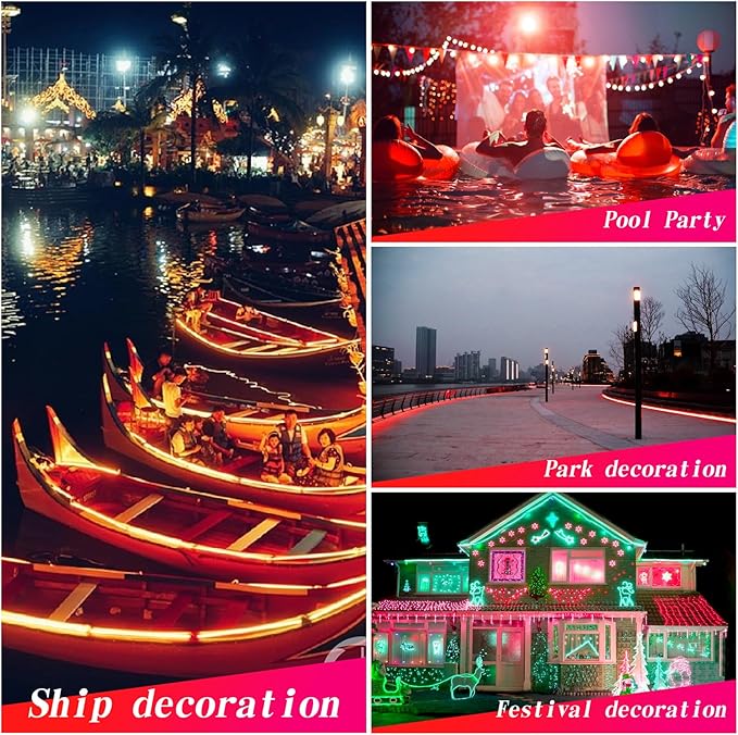 marine led strip lights, 12V 6.56FT IP68 Waterproof underwater led lights, Boat Interior Light, Boat Deck Lights Courtesy Lights for Night Fishing Pontoon Kayak Boats(RED)