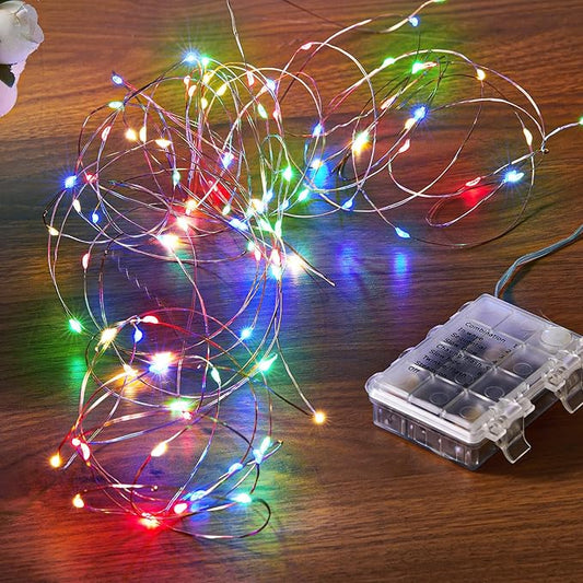 1 Pack 16.4 Ft. Battery Operated Outdoor String Lights with Remote & Timer, LED Multi Color Fairy Lights, Waterproof Twinkle Lights for Bedroom, Dorm, Mason Jar, Wedding, Party, Christmas