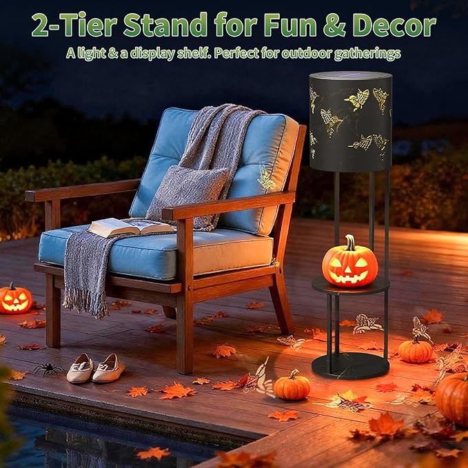 Solar Garden Plant Lights: Outdoor Waterproof Decorative Lamp with Flower Stand, Solar-Powered Yard Patio Outside Floor Decoration Lantern with Hummingbird Pattern for Festival Decor