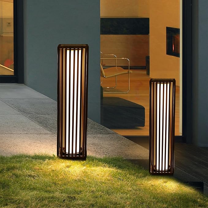 GREEN MORE Rattan Solar Patio Lights,50 Lumen Auto-On/Off Outdoor Floor Solar Lamp, IP65 Waterproof with 8H Runtime for Garden Pathways & Landscape Lighting,Brown