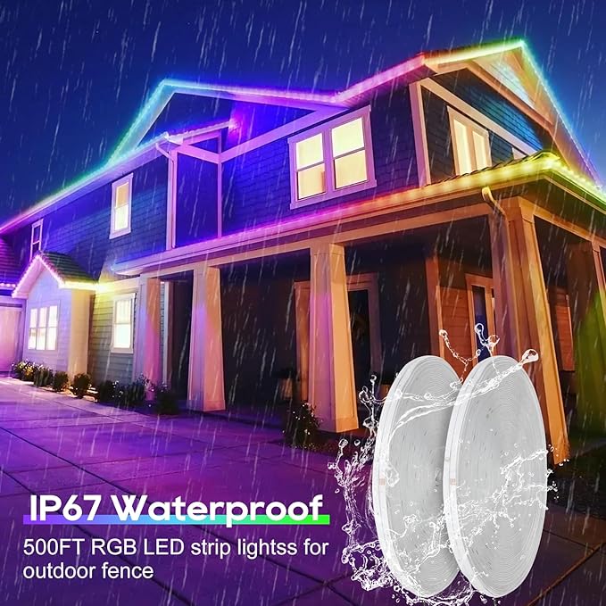 Led Strip Lights for Bedroom, 200ft Led Lights,with Remote and Application Control RGB Color Changing LED Strip Lights, Music Sync,24V for Outdoor Room Home Party Christmas Decoration