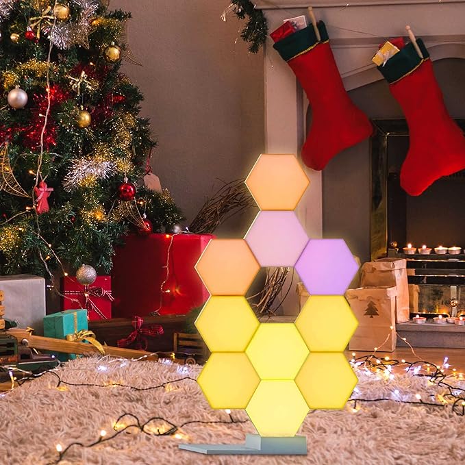Yescom APP Control 6 Pack Smart LED Light Panels Hexagon Smarter Replacement Kit WiFi Smart LED Lamp Lighting Expansion 16 Million Colors Changing for DIY Gaming Party Decor