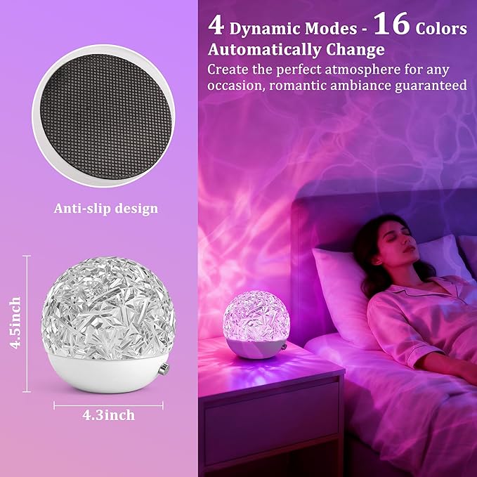 Mood Lighting for Bedroom, 16 Color Changing LED Mood Light, Aurora Ambient Lighting, Remote Control Dimmable Bedside Light, Night Light for Bedroom, Home Decor for Teen Girls Birthday Gifts