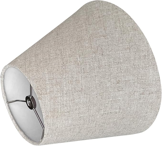 TOOTOO STAR Small Lamp Shades for Table Lamps Set of 2, Brown 6" Top X 10" Bottom X 7" High Modern,rustic style lamp shade,Handmade Lampshade in Natural Fabrics (Spider)