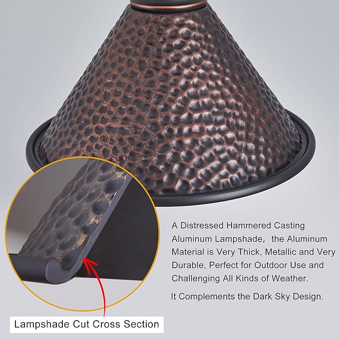 9.2" Industrial Semi Flush Mount Ceiling Light,Vintage Hammered Pattern Cast Aluminum Shade,1-Light E26 Classic Lamp,Oil Rubbed Bronze Farmhouse Lighting for Hallway Kitchen Entryway.