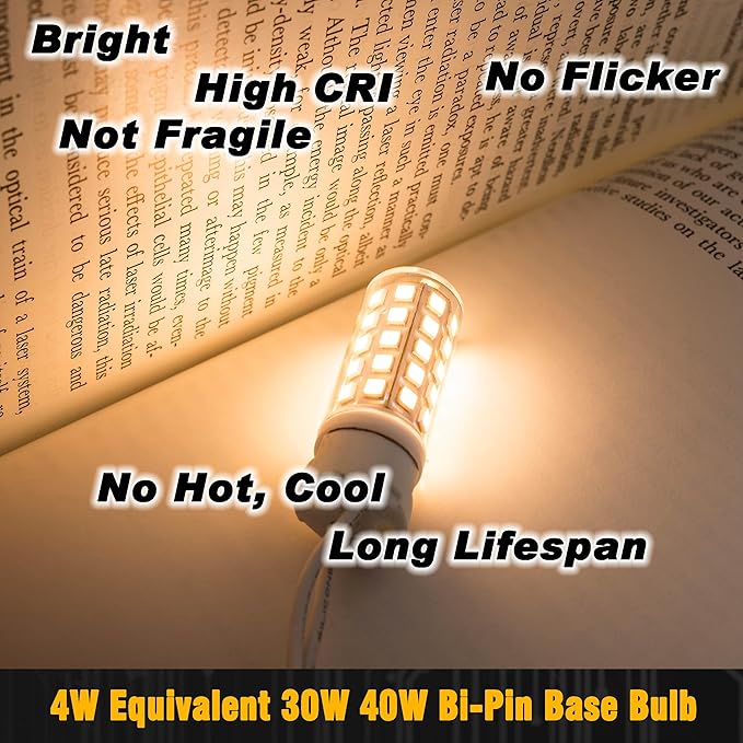 T3 G4 LED Landscape Bulb 2700K Warm White 400lm 30W-40W Halogen Bi-Pin T3 JC Type G4 4W AC/DC 12V-24V for Outdoor Stair Step Deck Path Lawn Lights Chandelier Under Cabinet Lighting, 8 Pack