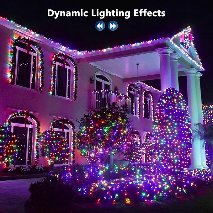 BrizLabs RGB Color Changing String Lights, 33FT 100 LED Pastel Easter Lights with Remote, Dimmable Red White Blue July 4th Light String, USB Mini Christmas Light for Indoor Xmas Halloween Party Tree