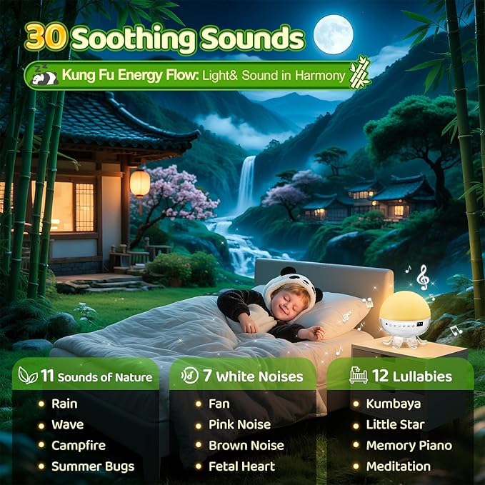 Best Toys for Kids Toys, 【3 Films+ 30 Sounds】Panda Night Light, 【93 Effects+ Remote】 Lullaby Sound Machine Baby Sound Machine, [3 Brightness+ Timer] Christmas Gifts for Kids Gifts, Panda Lamp