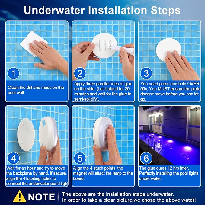 Rechargeable Submersible Pool Lights with Remote (2pcs) - Underwater Led Light IP68 Waterproof ,16 Color Changing Multicolor Floating Pool Lights with Magnets and Suction Cups for Pond Hot Tub Path