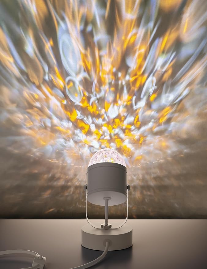 Joyzy Plug-in Dynamic Ocean Wave Table Lamp with Remote Water Ripple Night Light Projector for Room Party Decoration, Color Changing Ambient Lamps, Christmas Decor Lights, Videography Projection
