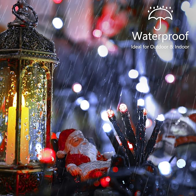 Brizled Red & White String Lights, 78.74ft 240 LED Christmas Lights Connectable, Outdoor Mini Christmas Light String 8 Modes Twinkle Xmas Light with Timer for Indoor Xmas Tree Valentine's Day Party