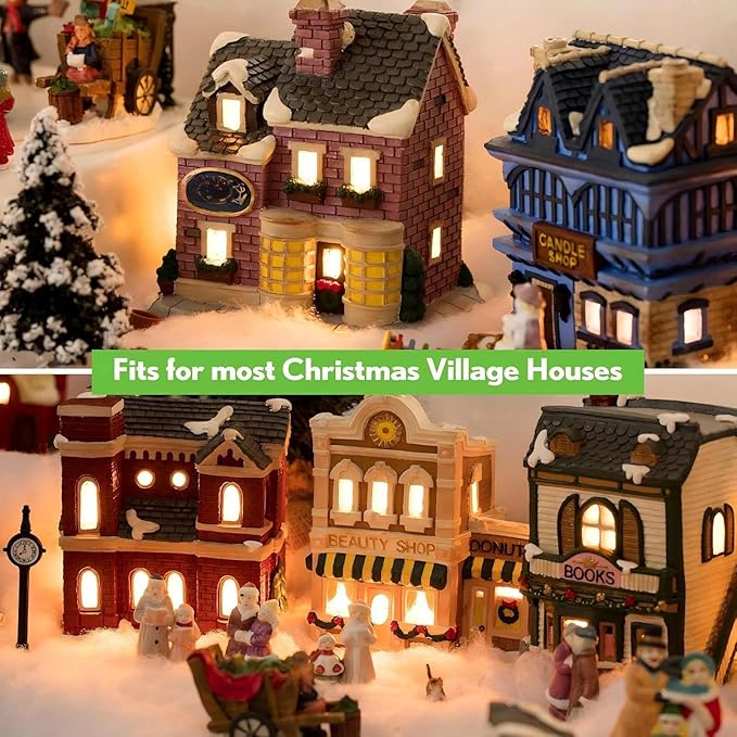 4 Pieces Accessory Cord with One LED Light Bulb Lamp Kit, 6Ft Christmas Village Lights Cord with On/Off Switch and Spare Fuse, Blow Mold Light for Christmas Houses Village, Holiday Craft Decorations