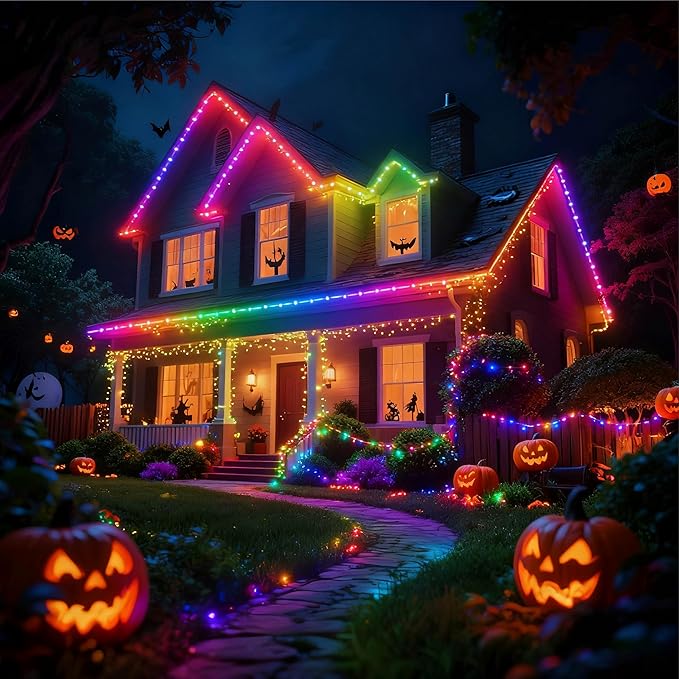 Color Changing Fairy Lights with Remote, USB 32.8ft RGB+IC Light Twinkle Bluetooth APP Control,Dimmable Xmas Music Sync Lights Timer IP67 Waterproof for Christmas Tree Indoor Outdoor Decor