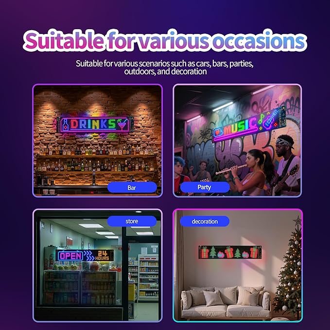 2PC Devil Eyes LED Lights for Car/Truck/SUV Windshield - 23.6"x4.71", App Control, IP68 Waterproof, USB-Powered