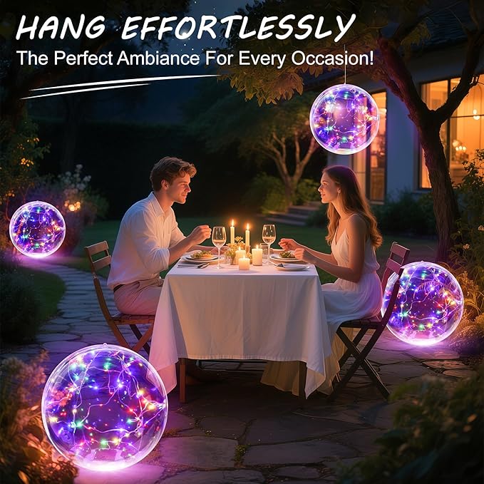 Solar Floating Pool Lights, 14 Inch Colorful Solar Pool Light Balls, Floating Glow Globe IP68 Waterproof, Inflatable Solar Lights up Balls for Swimming Pool Pond Outdoor Decor -1PC