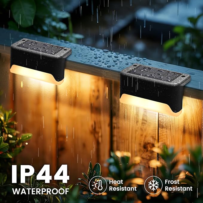 SOLPEX Solar Deck Lights Outdoor, Solar Fence Lights Waterproof LED Step Light for Outside,Patio,Stair,Garden,Yard,Railing,Front Porch, Balcony Decor(16 Pack RGB)