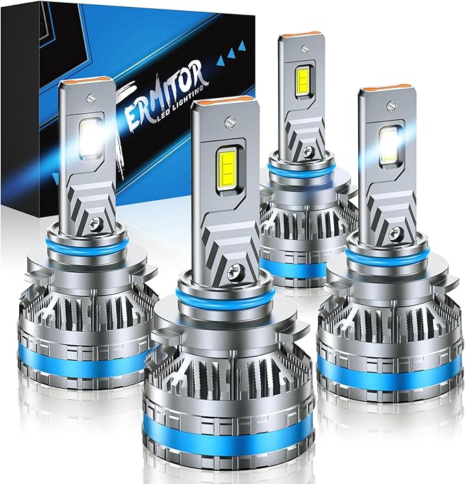 FAHREN 9005 9006 Fog Light Bulbs, 2025 Upgraded 240W 14,0000LM Lighting Bulb with Fan, 6500K Cool White IP68 Waterproof,Pack of 4