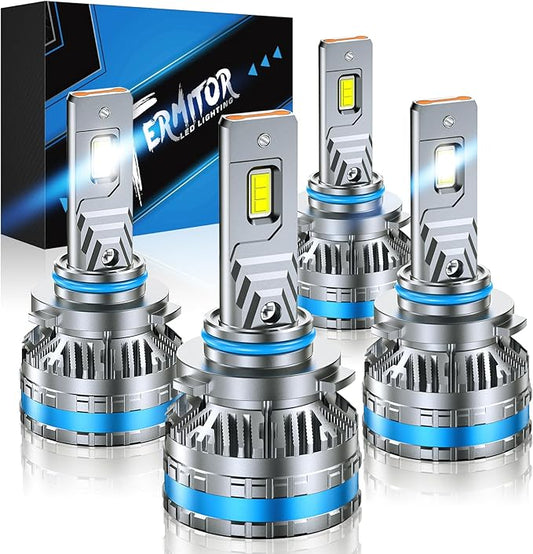 FAHREN 9005 9006 Fog Light Bulbs, 2025 Upgraded 240W 14,0000LM Lighting Bulb with Fan, 6500K Cool White IP68 Waterproof,Pack of 4