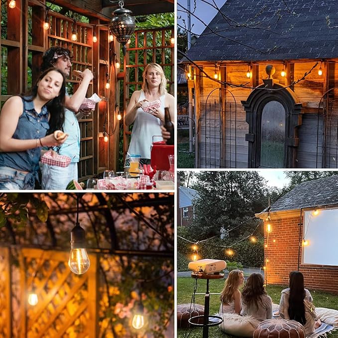 KGC 30 Pack Shatterproof & Waterproof S14 Replacement LED Light Bulbs –1W Equivalent to 10W, White Warm 2200K Outdoor String Lights Vintage Filament Bulb, E26 Base Edison LED Bulbs