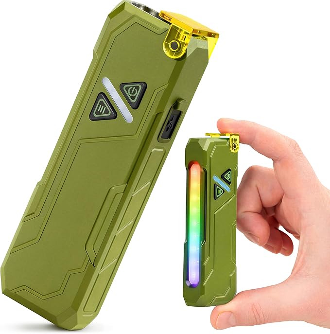 Rechargeable EDC Flashlight, 680 Lumens Waterproof Portable LED Flashlight with RGB Light, 10W USB-C Charging, Aluminum Alloy Magnetic Keychain Flashlight for Outdoor and Camping (Green)