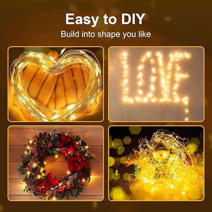ZGWJ Fairy Lights Battery Operated, 50 Pack Twinkle String Lights 20 LED 7FT 3 Lighting Modes for Bedroom Decor, Easter, Halloween, Christmas, Party Indoor and Outdoor Decoration Warm White