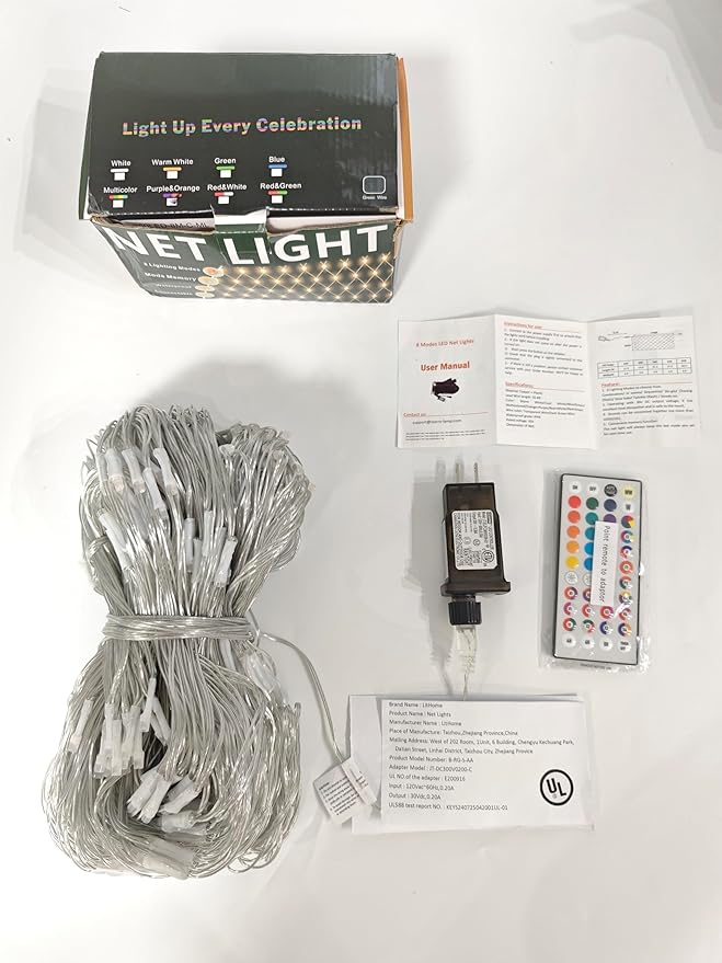 LitHome 10 x 10FT Christmas Net Lights Outdoor, 35 Colors Changing 240 LED Christmas Net Lights with Remote Connectable, 9 Modes RGB Mesh Light Plug in for Bushes, Xmas, Garden, Gazebo, Holiday Decor