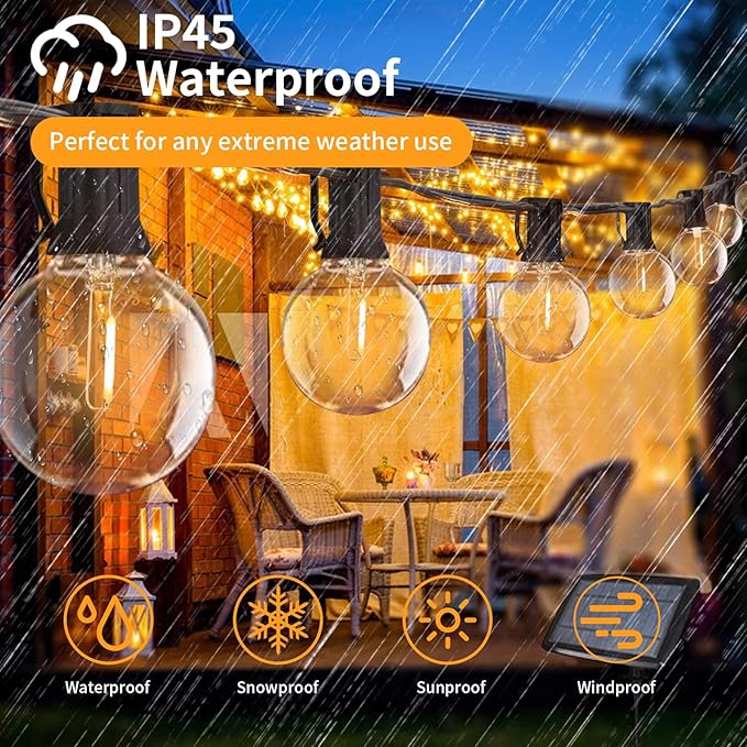 15pack G40 LED Replacement Light Bulbs120V 0.6 Watt E12 Screw Base Shatterproof Globe Bulbs for Outdoor String Lights Dimmable Edison Light Bulbs for Patio Decor, 2700K Warm White