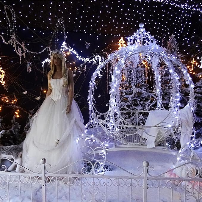 WATERGLIDE 1000 LED Christmas String Lights, 328 FT Green Wire LED Decorative Fairy Lights with Remote & 8 Modes, Waterproof for Outdoor Xmas Holiday Party Garden Wedding Home Decor, Cool White