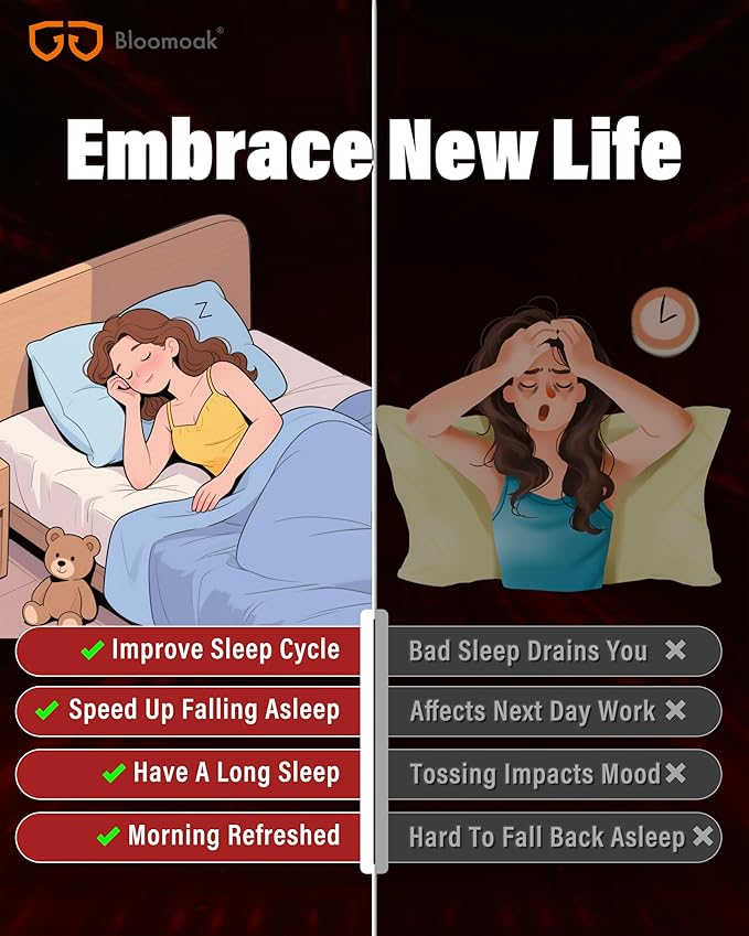 Bloomoak 99% Blue Light Blocking Glasses,Nighttime Sleep,Fully Wraparound Your Eyes with No Leaks for Side Glare/Dry Eyes