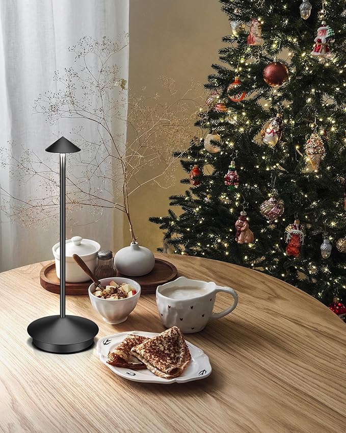 Portable Led Cordless Lamp Table Light 2 Pack, Rechargeable 6000mAh Battery Outdoor Table Lamp for Dinning Restaurant Patio Bedroom Camping, IP54 Waterproof, Dimmable