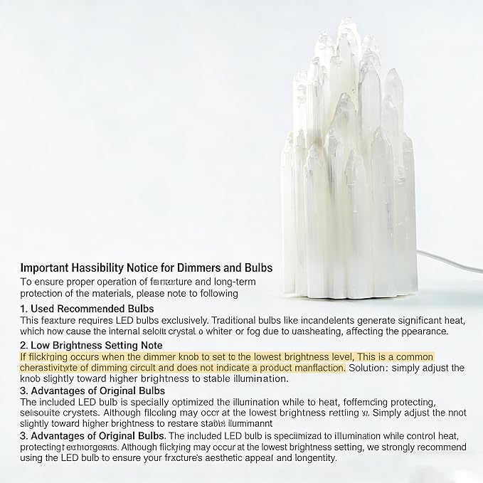 Handcrafted Selenite Lamp Carved, Selenite Tower,Unique Bedside Lamp Night Light, Happy Light,Salt Lamp,Dimmable Unique Table Lamps for Bedroom,White