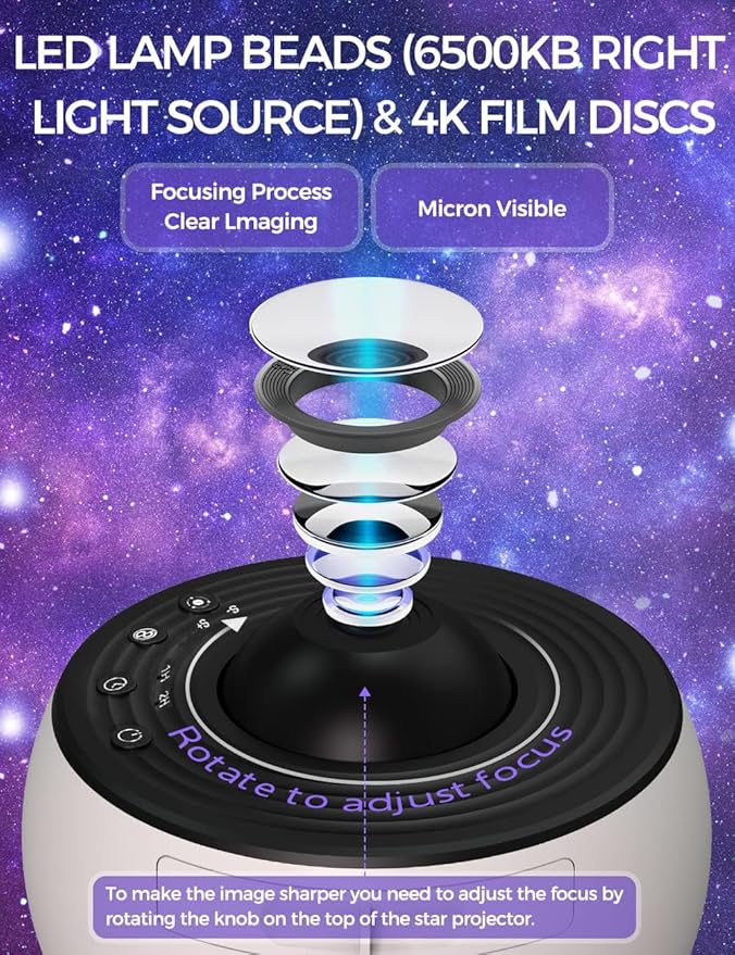 Pro Galaxy Projector, 13 in 1 Planetarium Star Projector for Bedroom Decor, 360° Rotating Nebula Projector Lamp, Timmer Starry Night Light Sleep Projector for Kids,Ceiling,Room Decoration,Gifts