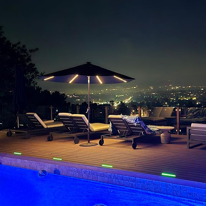 LUMENGY Deck Liner LED Light 0.5x12 Inch, 2700K Warm White, 12V Low Voltage, IP67 Waterproof, for Wood and Composite Decks and Patios, Stainless Steel