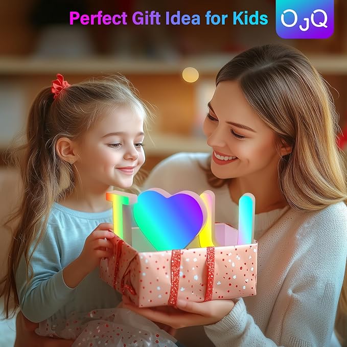 OJQ Light Up Letters LED Letter - Marquee Letters Room Decor Alphabet Letter Music Sync Color Change Colorful - Wall Decor for Bedroom Happy Birthday Decorations for Teen Girls Aesthetic