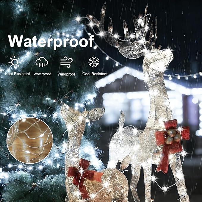 AIKEI 6 Pack LED Fairy Lights with Timer Battery Operated, Mini String Lights with Remote Waterproof 7ft 20 Led Firefly Starry Lighting for Wedding Party Bedroom Garden Christmas Decoration White