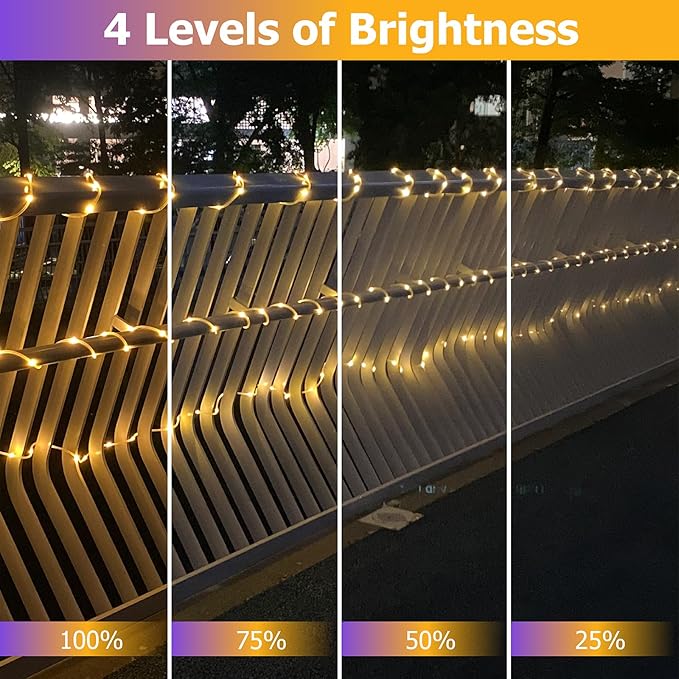 100ft IP68 Waterproof Rope Lights for Outside, RGB+WW Dimmable Outdoor Fairy String Lights with 2 Rmote, 25 Colors & 6 Dynamic Modes, Plug-in Twinkle LED Light Strip for Christmas Indoor Outdoor Decor